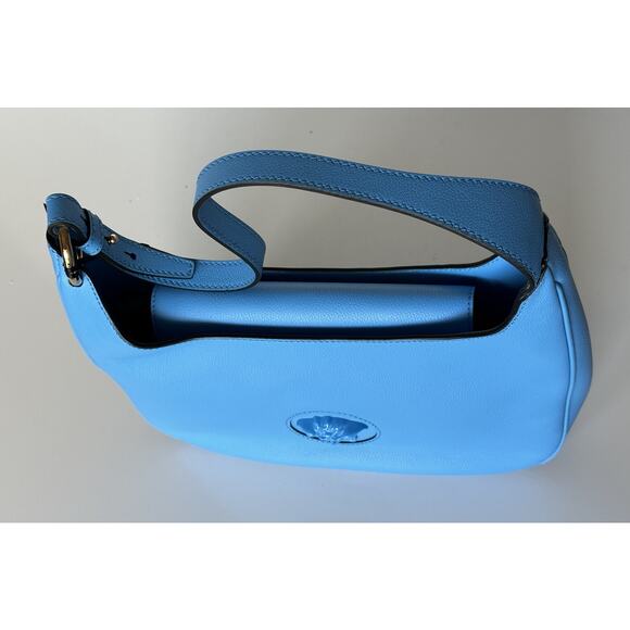 NWT $1875 Versace Medusa Head Calf Leather Blue Medium Hobo Bag 1000699 IT - Picture 7 of 16